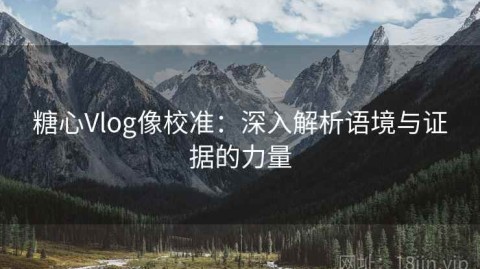 糖心Vlog像校准：深入解析语境与证据的力量
