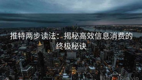 推特两步读法：揭秘高效信息消费的终极秘诀