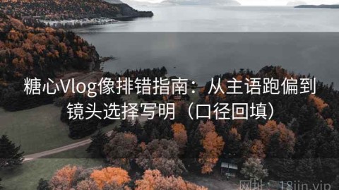 糖心Vlog像排错指南：从主语跑偏到镜头选择写明（口径回填）