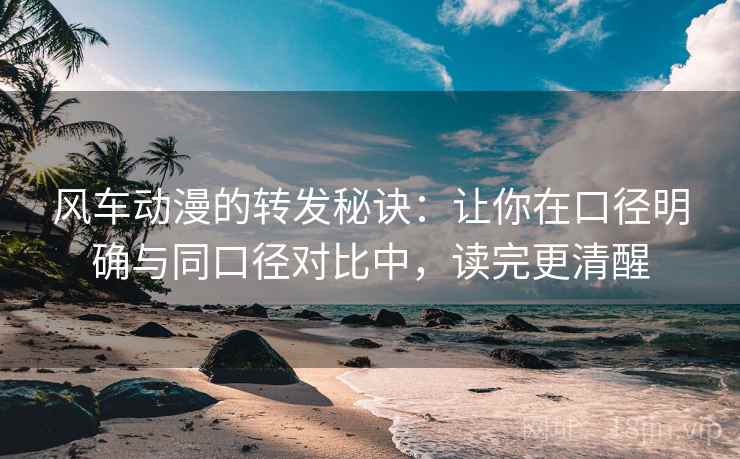 风车动漫的转发秘诀:让你在口径明确与同口径对比中,读完更清醒 风车动漫的转发秘诀:让你在口径明确与同口径对比中,读完更清醒