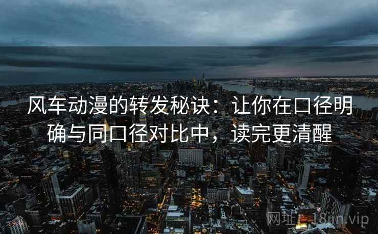 风车动漫的转发秘诀:让你在口径明确与同口径对比中,读完更清醒 风车动漫的转发秘诀:让你在口径明确与同口径对比中,读完更清醒